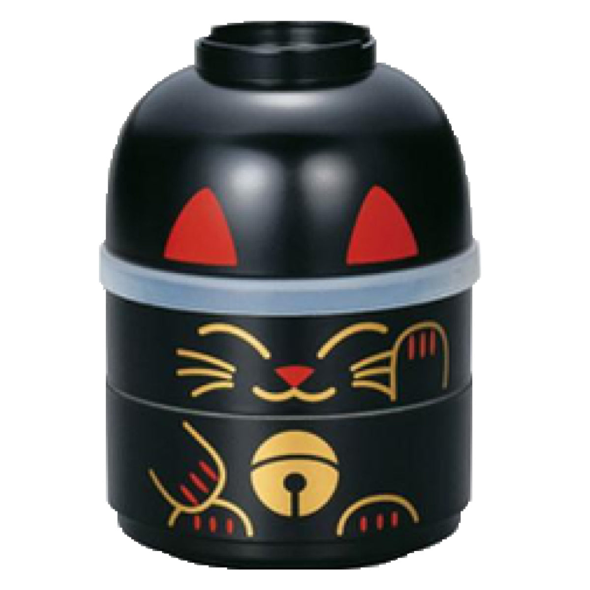 お弁当箱 2段 お椀付き こけし二段弁当 ねこたち まねきねこ HAKOYA