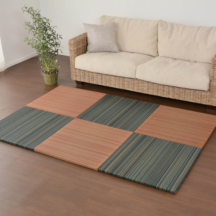 ユニット畳置き畳王騎約65×65滑り止め付きブルー