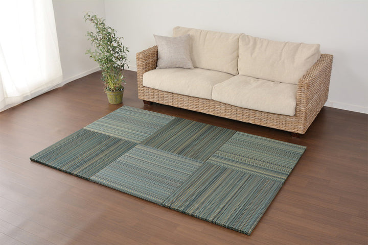 ユニット畳置き畳王騎約65×65滑り止め付きブルー