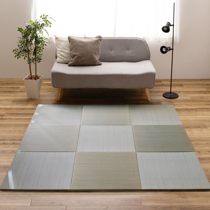 ユニット畳置き畳四季約65×65滑り止め付きブルー