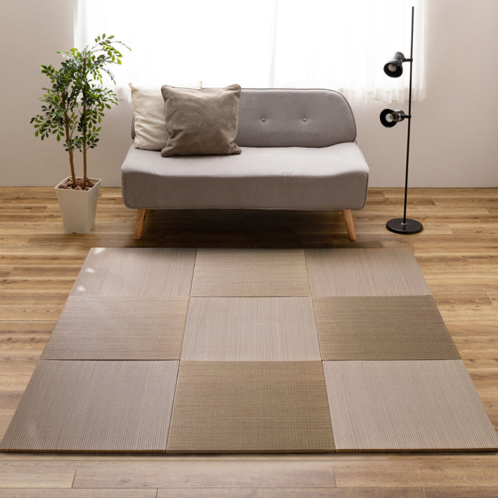 ユニット畳置き畳四季約65×65滑り止め付きブルー