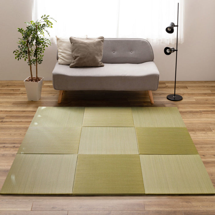 ユニット畳置き畳四季約65×65滑り止め付きブルー