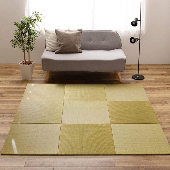 ユニット畳置き畳四季約65×65滑り止め付きブルー