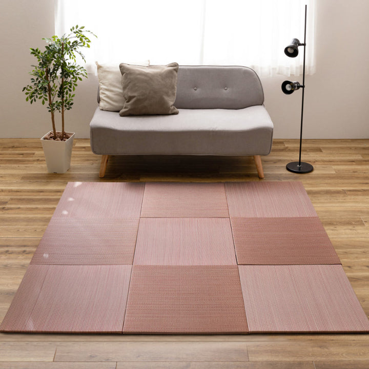 ユニット畳置き畳四季約65×65滑り止め付きブルー