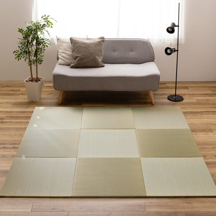 ユニット畳置き畳四季約65×65滑り止め付きブルー