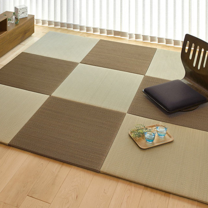 ユニット畳置き畳四季約65×65滑り止め付きブルー