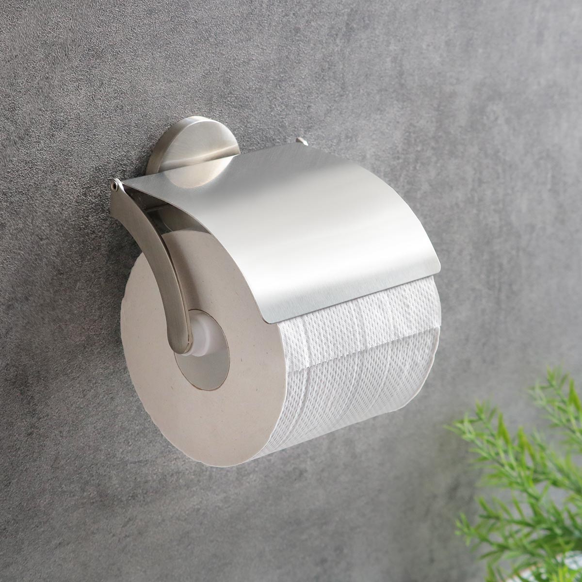 ペーパーホルダー BISK VIRGINIA トイレットペーパーホルダー フタ付き