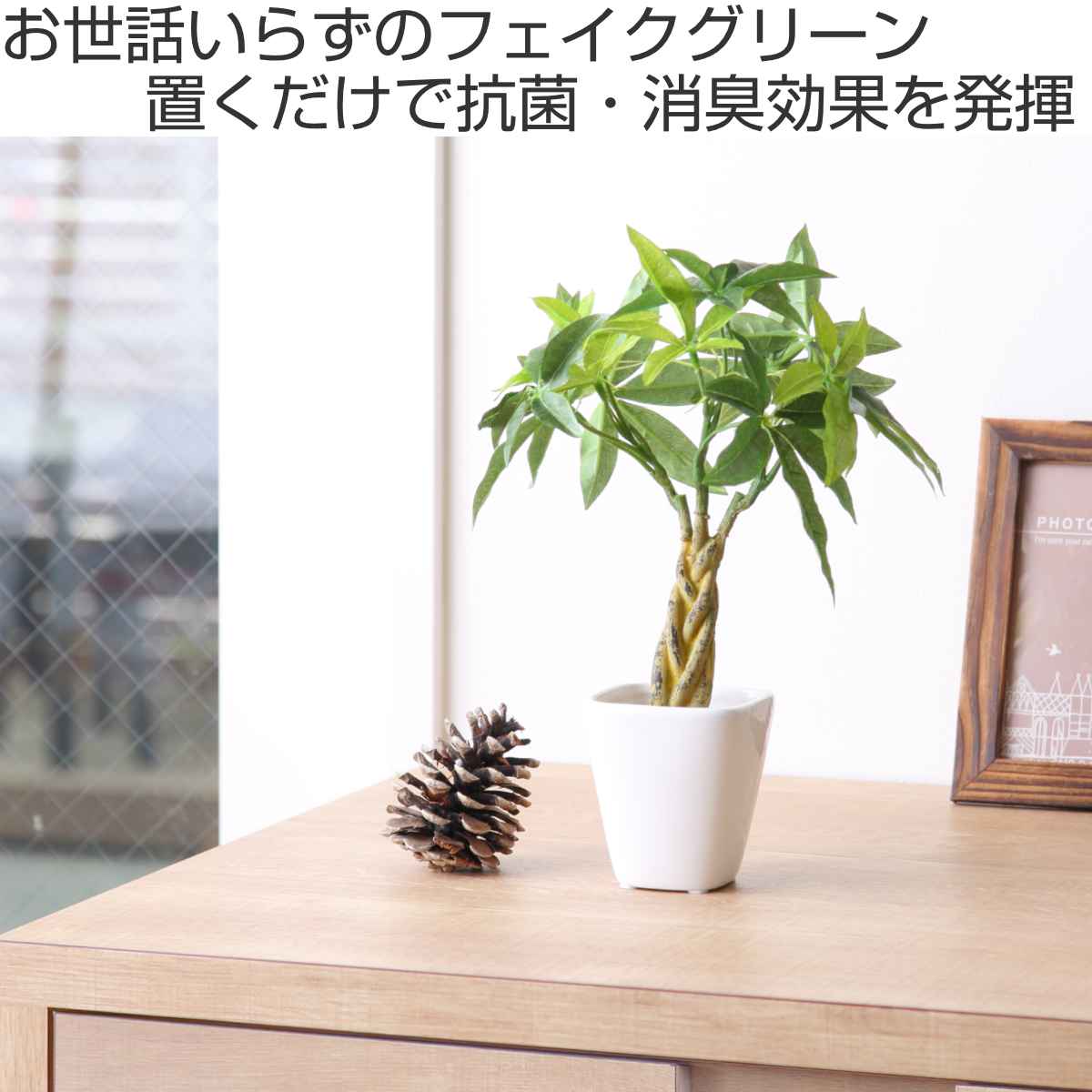 人工観葉植物 パキラ 27cm 観葉植物 造花 光触媒 – ハウジー