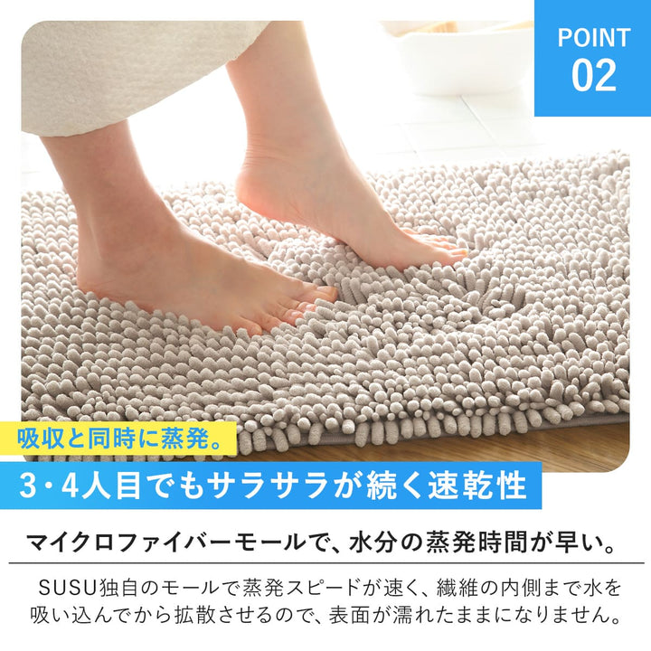 バスマットSUSU抗菌ストロングＷ36×50cm速乾