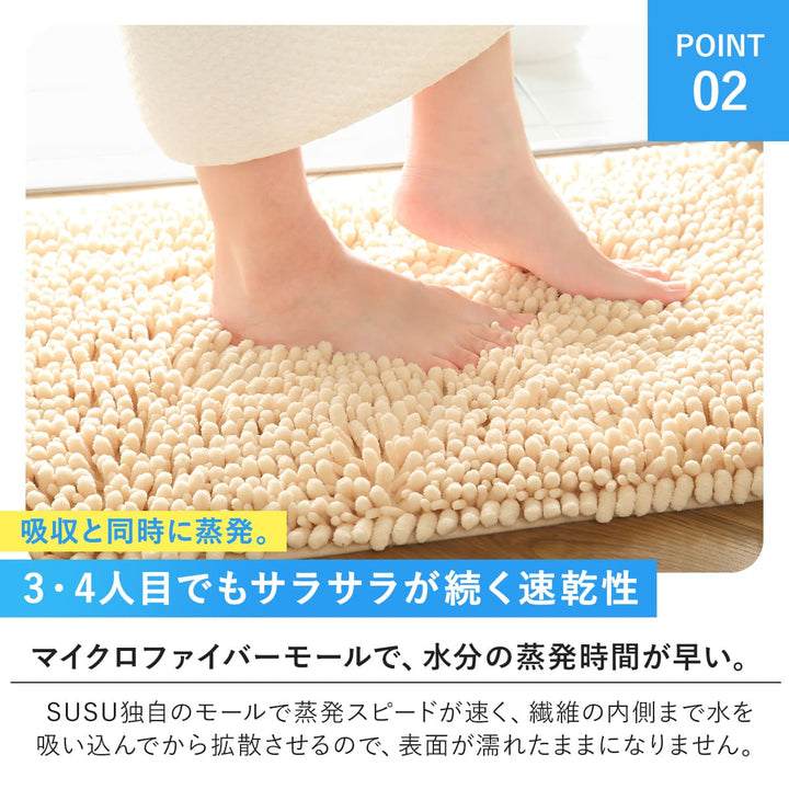 バスマットSUSU抗菌ストロングＷ60×90cm速乾