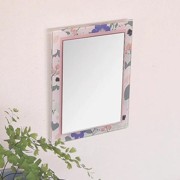 ミラー3WAYウォールミラースタンドミラー卓上ハンドミラー手鏡鏡かがみ花柄角型長方形