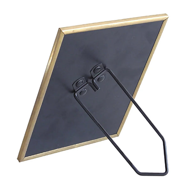 ミラースタンドミラー高さ18.7cm卓上鏡かがみアンティーク調真鍮フレーム角型長方形