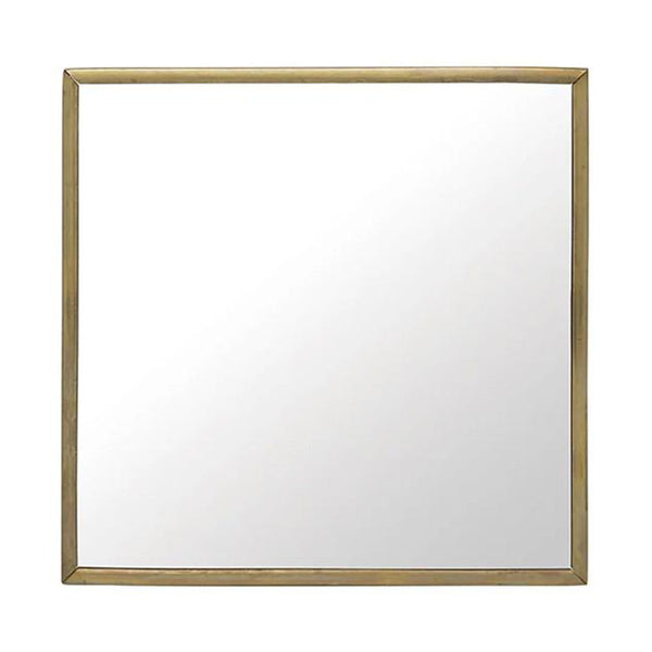 ミラースタンドミラー高さ19.8cm卓上鏡かがみアンティーク調真鍮フレーム角型正方形