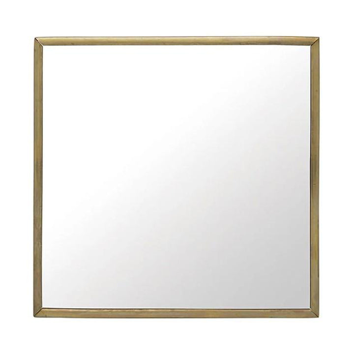 ミラースタンドミラー高さ19.8cm卓上鏡かがみアンティーク調真鍮フレーム角型正方形