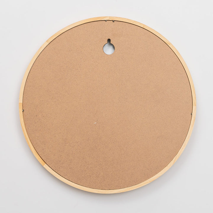 ミラーウォールミラー直径34.8cm壁掛け木製無垢材天然木鏡かがみ円形丸型