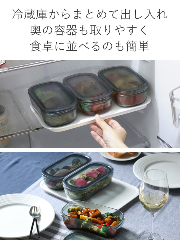 保存容器520ml調理ができる保存容器収納トレー付きMサイズ3個入