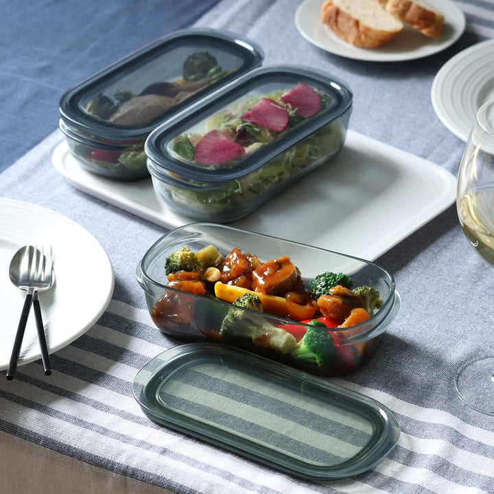 保存容器520ml調理ができる保存容器収納トレー付きMサイズ3個入