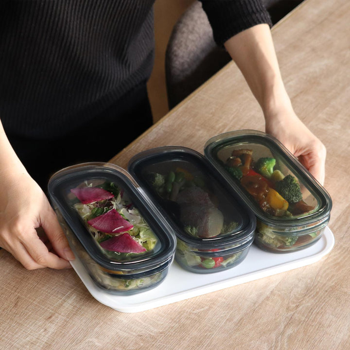 保存容器520ml調理ができる保存容器収納トレー付きMサイズ3個入