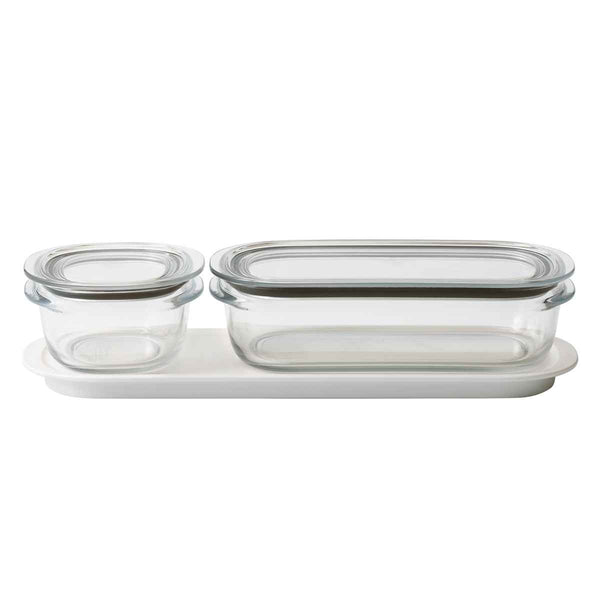 保存容器200ml520ml調理ができる保存容器収納トレー付きSサイズMサイズ各1個入り