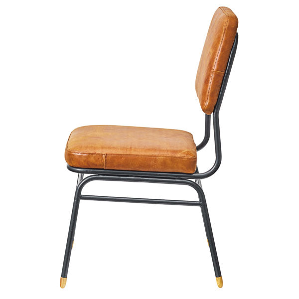 チェア座面高45cmレザー本革椅子イスダイニングチェアヴィンテージ調クッション