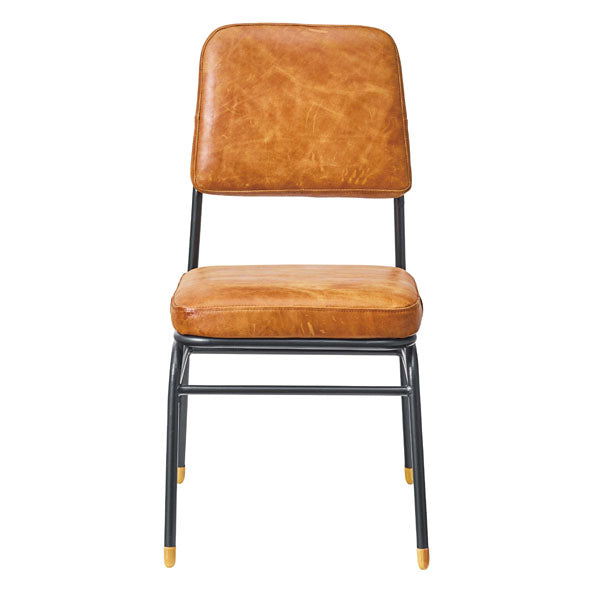 チェア座面高45cmレザー本革椅子イスダイニングチェアヴィンテージ調クッション