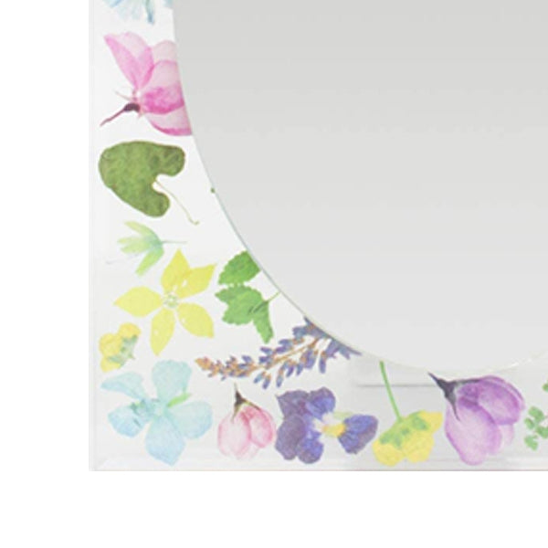 ミラー幅15cmウォールミラースタンドミラー手鏡花柄壁掛け卓上ハンドミラーミラー鏡かがみ