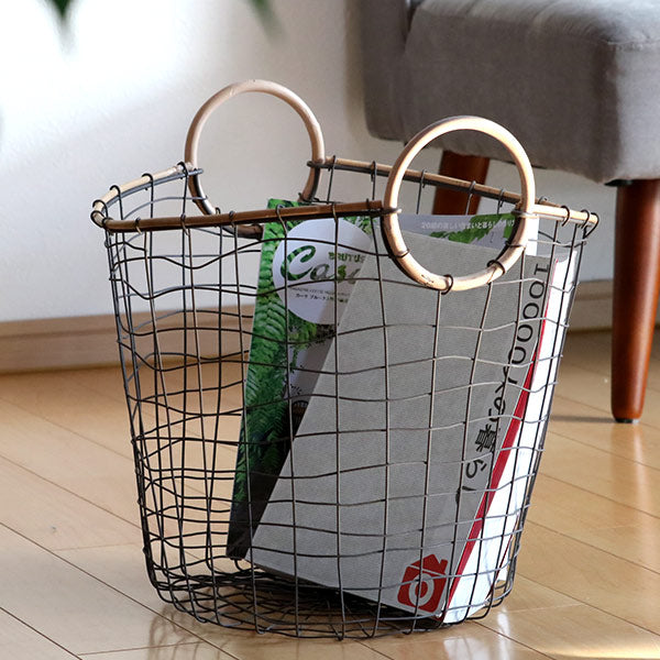 ワイヤーバスケット 籐のカゴ 直径38×高さ30cm – ハウジー