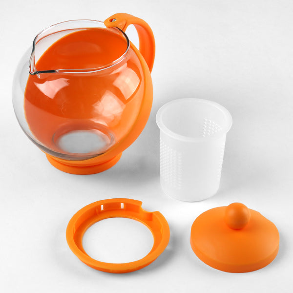 ティーポット750mlCOLORED茶こし付きガラス製急須