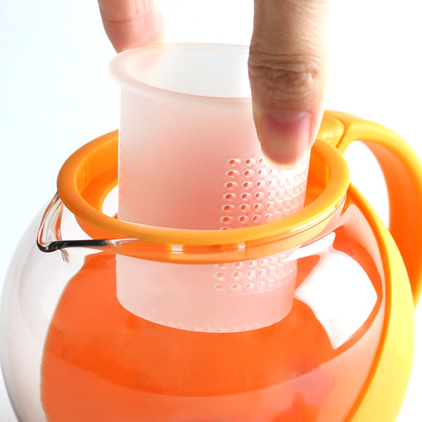 ティーポット750mlCOLORED茶こし付きガラス製急須