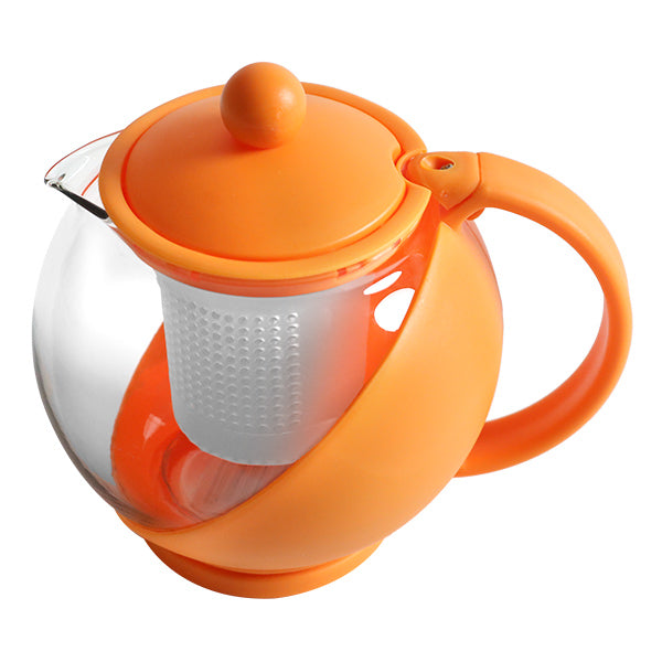ティーポット750mlCOLORED茶こし付きガラス製急須