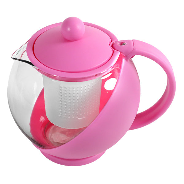 ティーポット750mlCOLORED茶こし付きガラス製急須