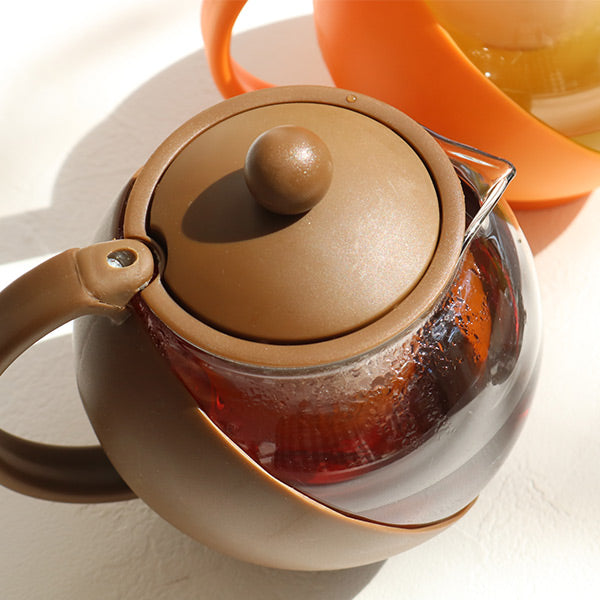 ティーポット750mlCOLORED茶こし付きガラス製急須