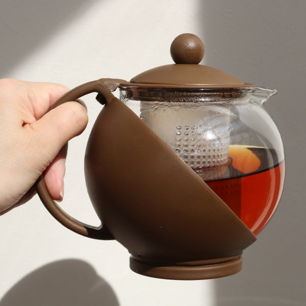 ティーポット750mlCOLORED茶こし付きガラス製急須