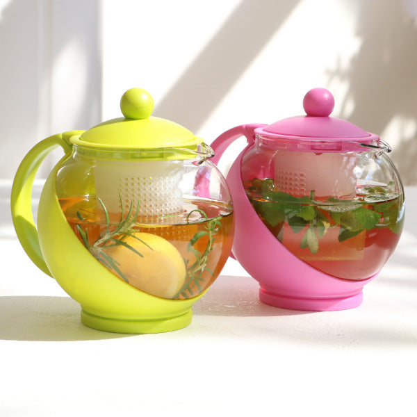 ティーポット750mlCOLORED茶こし付きガラス製急須