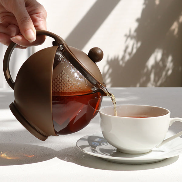 ティーポット750mlCOLORED茶こし付きガラス製急須