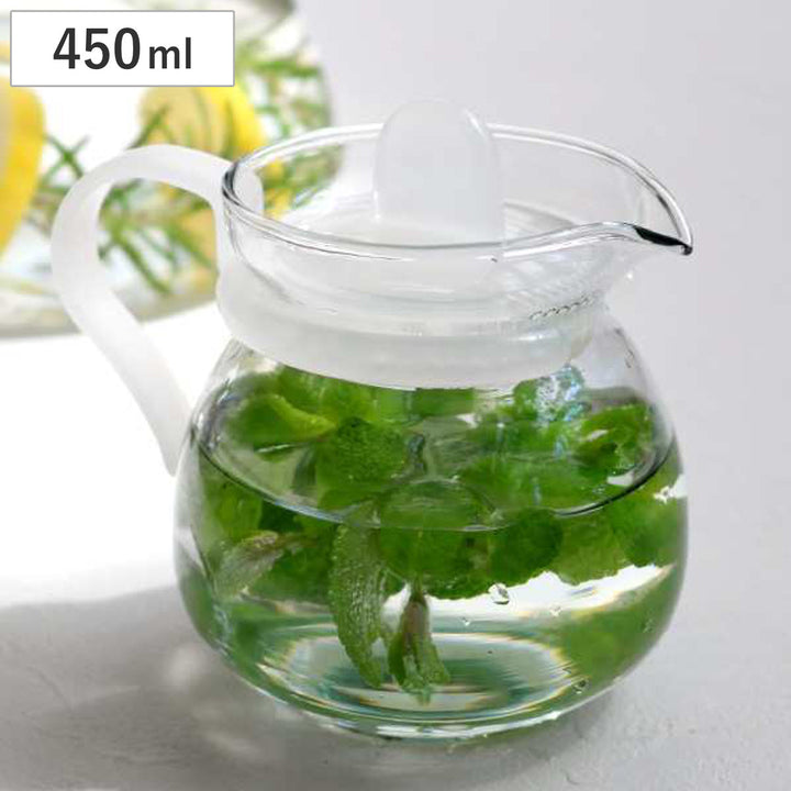 ティーポット450mlホワイト1人用ガラス製急須