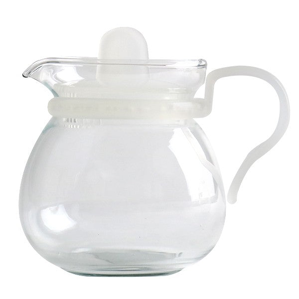 ティーポット450mlホワイト1人用ガラス製急須