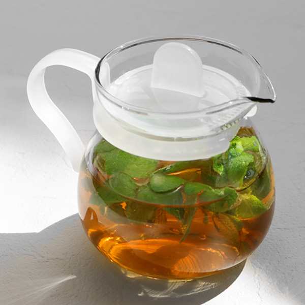 ティーポット450mlホワイト1人用ガラス製急須