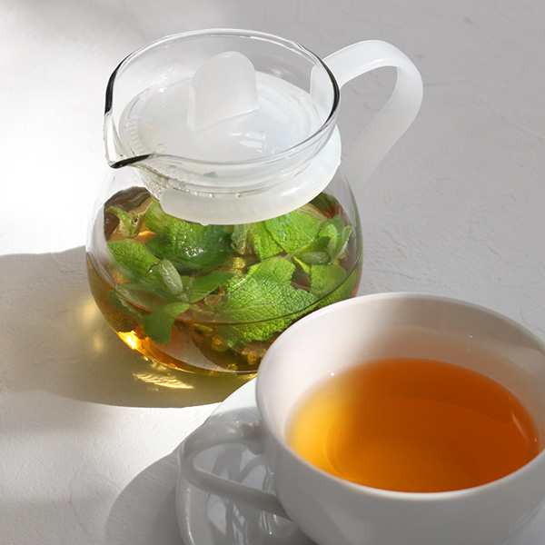 ティーポット450mlホワイト1人用ガラス製急須