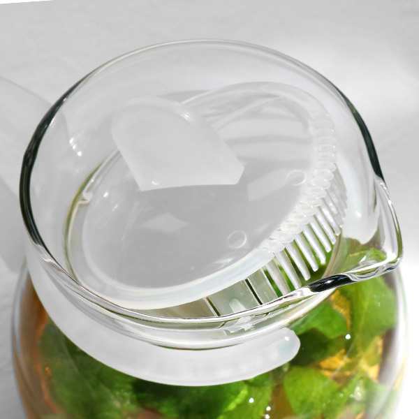 ティーポット450mlホワイト1人用ガラス製急須