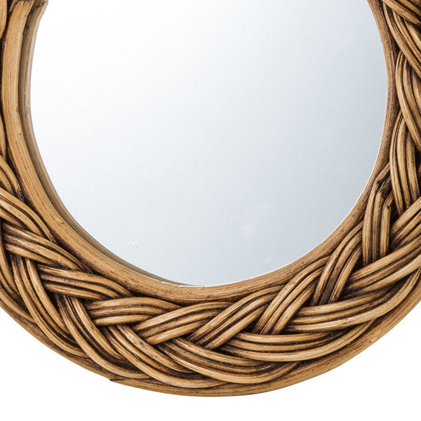 ミラー幅22cmラタン籐かがみ鏡ウォールミラー壁掛けおしゃれ