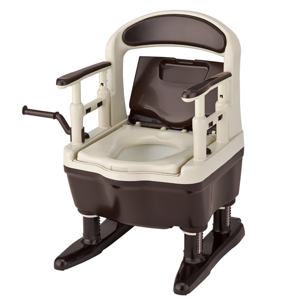 ポータブルトイレソフト便座快適脱臭コンパクトキャスター付介護用ジャスピタ日本製