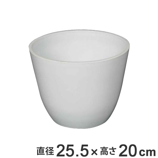 ガーデニングプランター丸型ホワイト高さ20cm