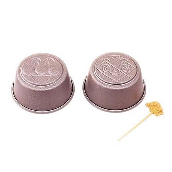 カップケーキ型アンパンマンプリン＆カップケーキ型鉄製2個ピック付きキャラクター