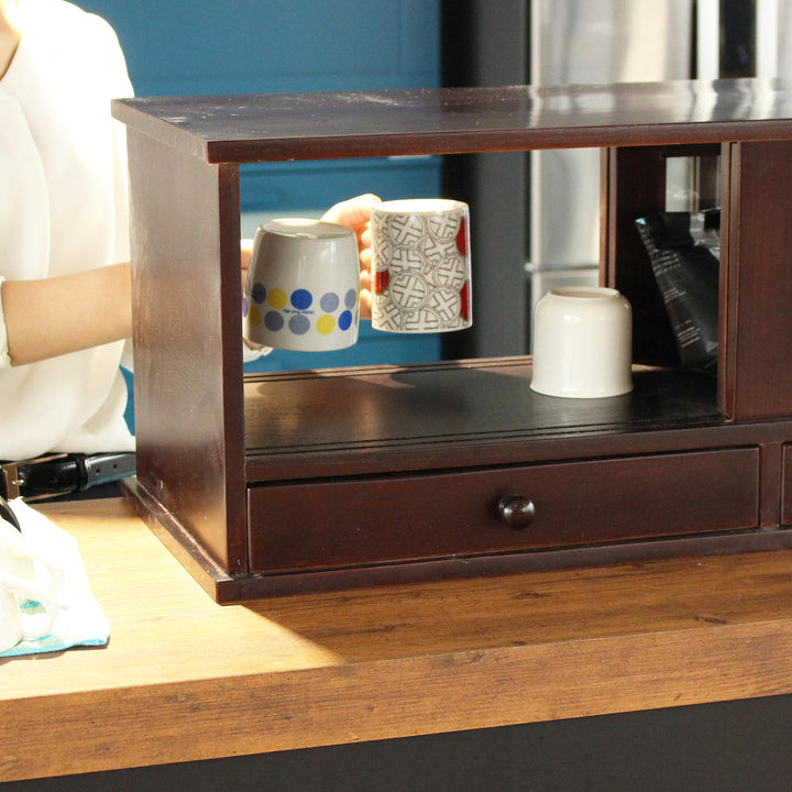 カウンターラック桐製幅80cmはい帳両面引き戸