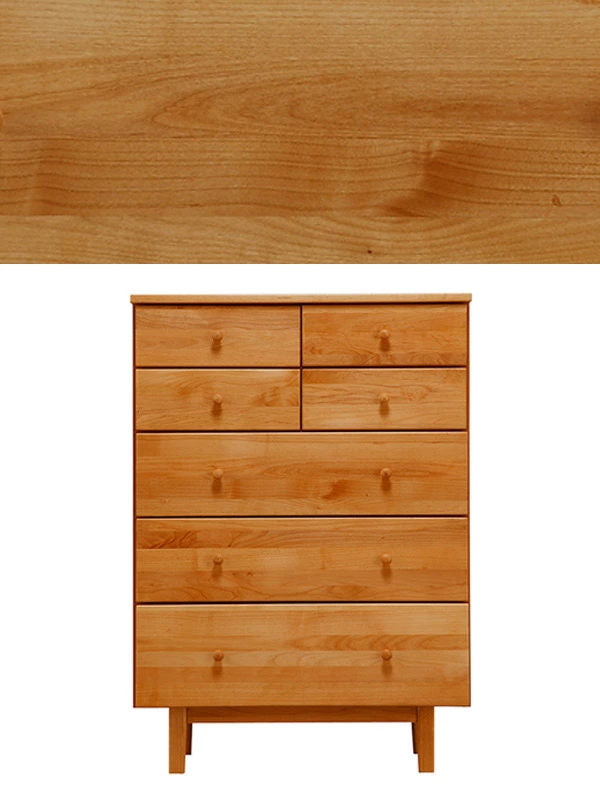 ハイチェスト幅77cm5段天然木アルダー無垢材完成品ROPA