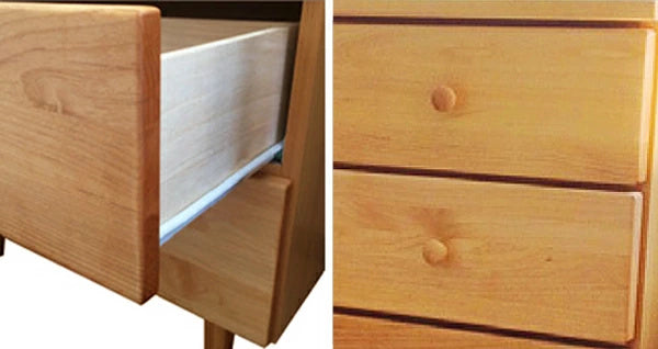 ハイチェスト幅77cm5段天然木アルダー無垢材完成品ROPA