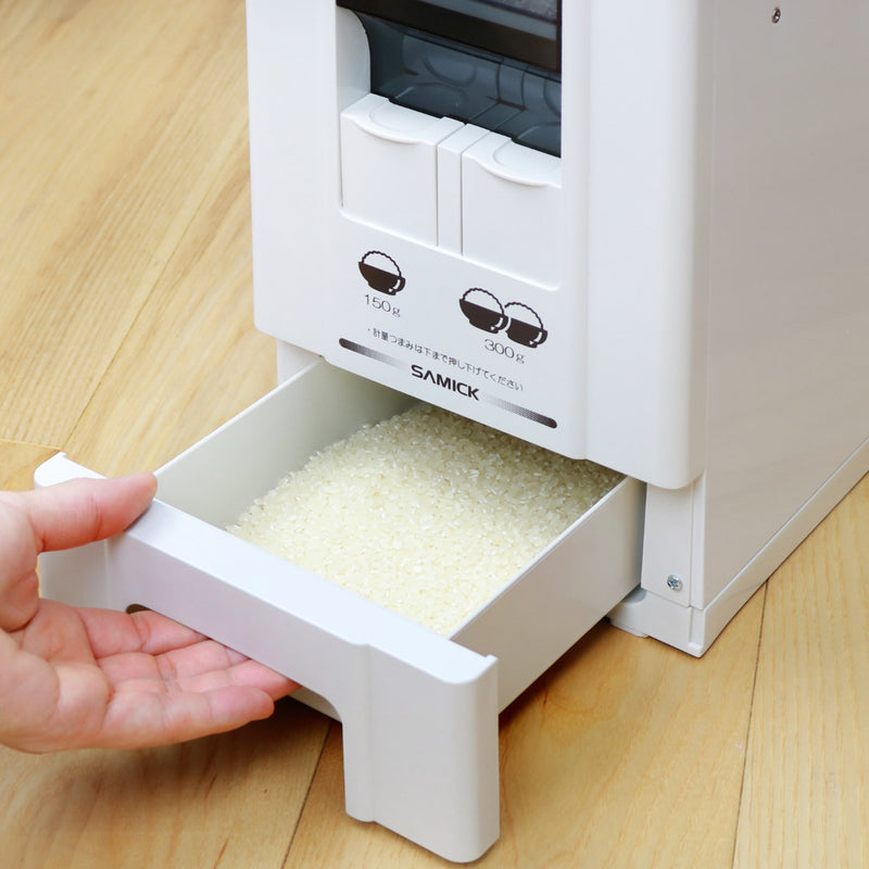 【代引き可】★白色 無洗米兼用コンパクトライスボックス(米びつ) ３２kg 新品★ 収納/キッチン雑貨