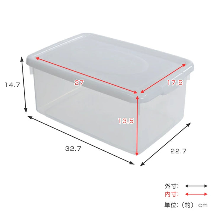 収納ケース幅22.7×奥行32.7×高さ14.7cmフタ付きプラスチック収納ボックス