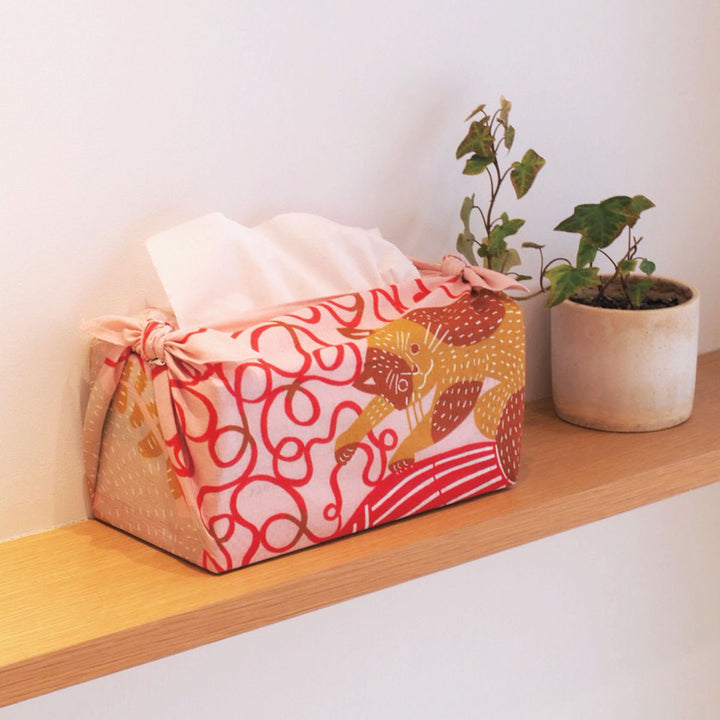 風呂敷お弁当50cmkatakataむすびネコと毛糸